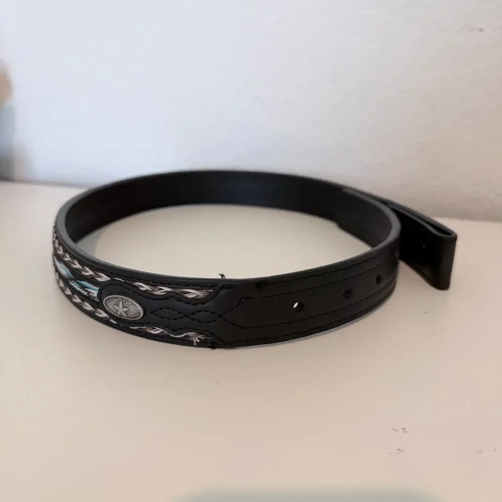 Cody James Boys Western Belt Size 26 Southwestern Leather Strap No Buckle